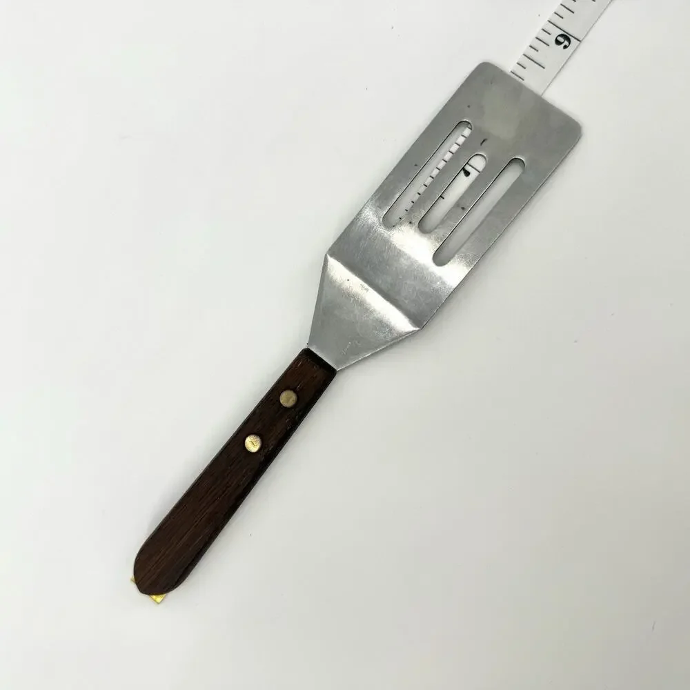 Mini 8 inch Spatula Stainless Steel Made In Japan Wooden Handle Vintage